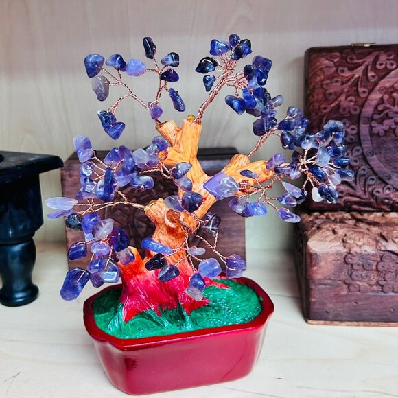 Bonsai Purple Crystal Tree Natural Amethyst - Picture 1 of 4